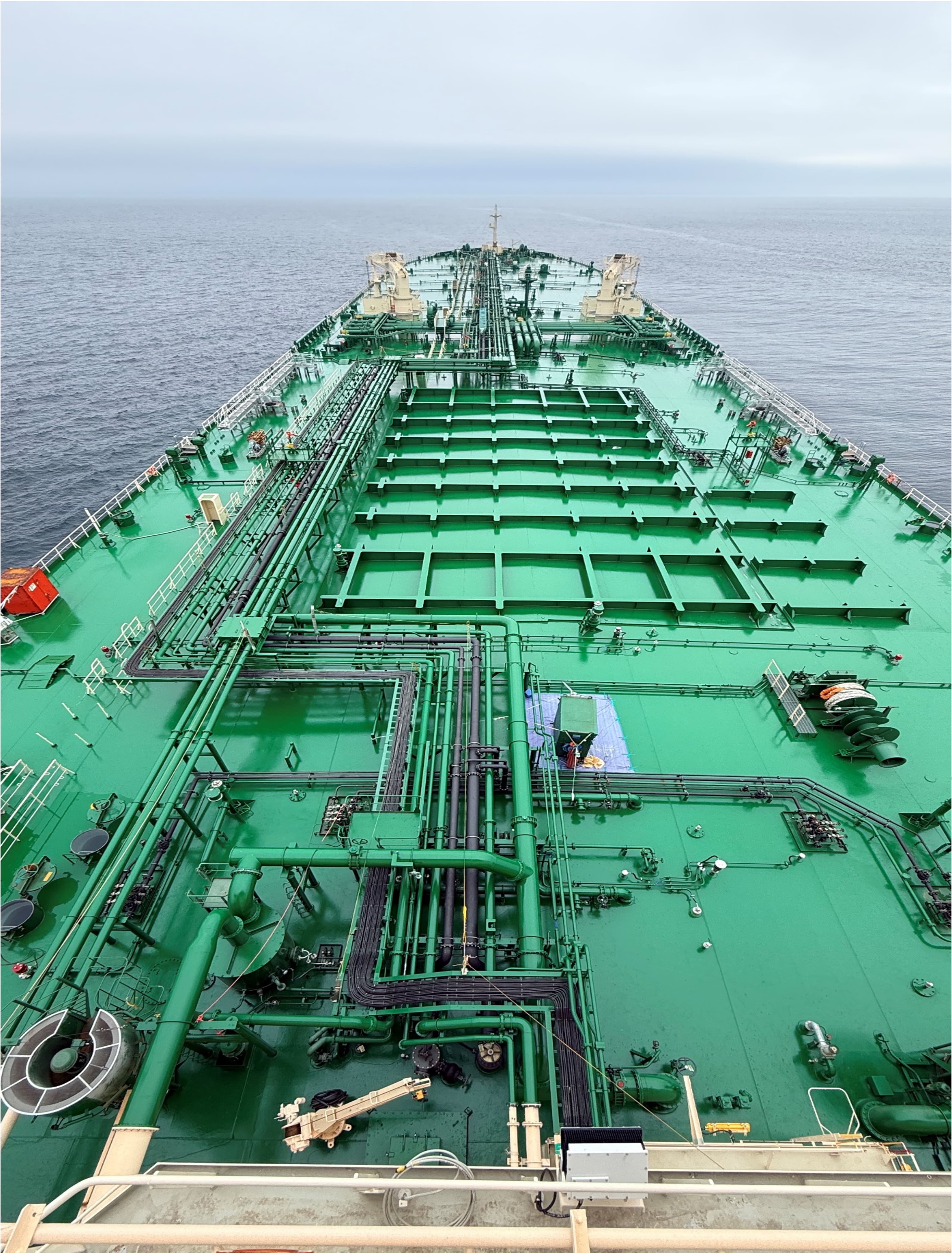 Diet Cable Tray running the length of a tanker's main deck
